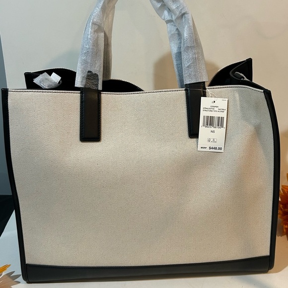 Michael Kors Black & Cream Logo Commuter Tote Chic Everyday Carryall NWT ✨ - Picture 5 of 10